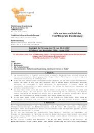 Informationsrundbrief des FlÃ¼chtlingsrats Brandenburg