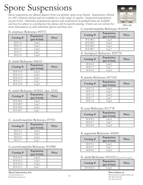 Spore Strips - Mesa Labs