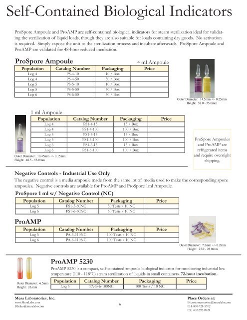 Spore Strips - Mesa Labs