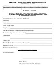 ERIE COUNTY DEPARTMENT OF HEALTH PERMIT APPLICATION