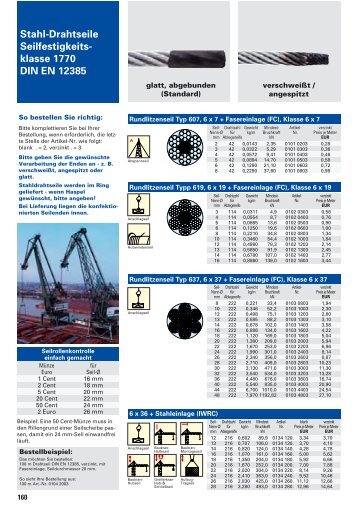 Stahl-Drahtseile Seilfestigkeits- klasse 1770 DIN EN 12385
