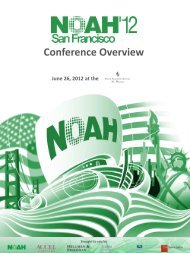 Conference Overview - NOAH Conference