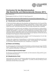 Alte Geschichte und Altertumskunde - Student Point - UniversitÃ¤t Wien