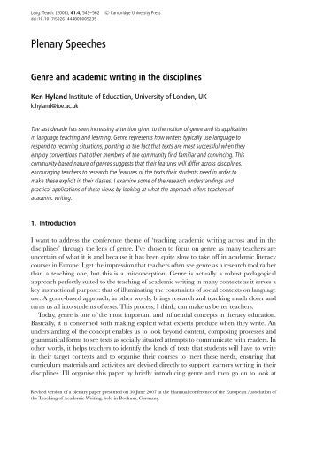 Language Social Structure and Culture A Genre Analysis of Cooking Classes in Pros Write