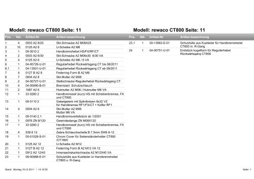 Modell: rewaco CT800 Seite: 1