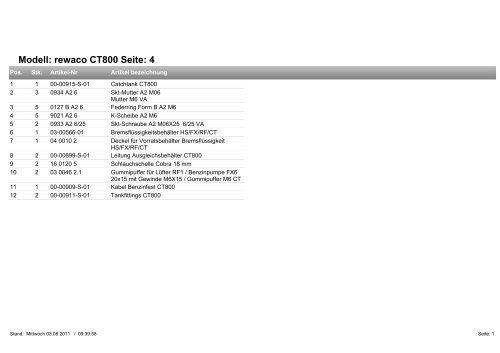 Modell: rewaco CT800 Seite: 1