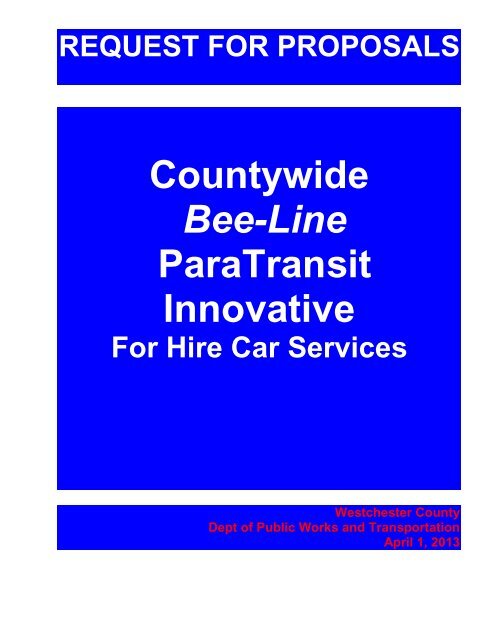 Countywide Bee-Line ParaTransit Innovative - Westchester County ...