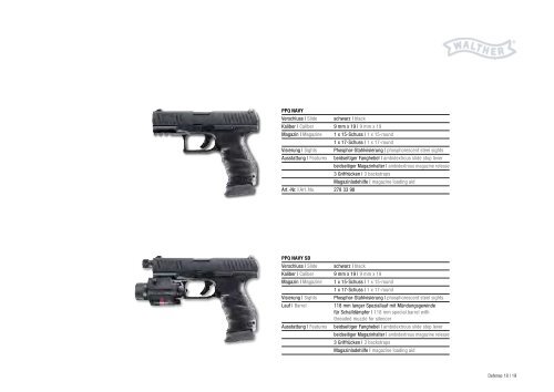 Walther Defensewaffen 2011/12 Gesamtprospekt D / E