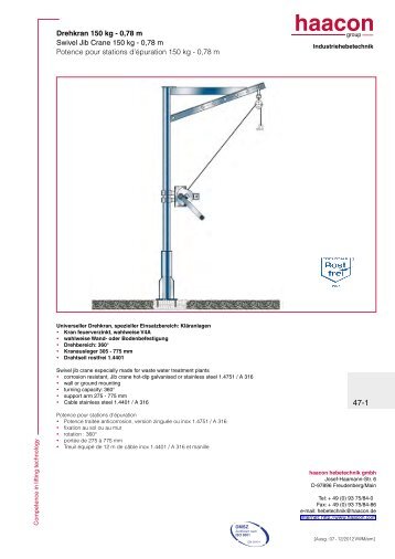 Drehkran 150 kg - Haacon.de