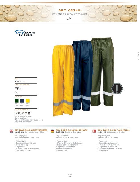 Elka Rainwear - Hoffmann Arbeitsschutz