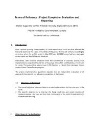 Project Completion Evaluation and Reporting - UN HABITAT