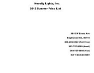 Wholesale Price List - Novelty Lights Inc