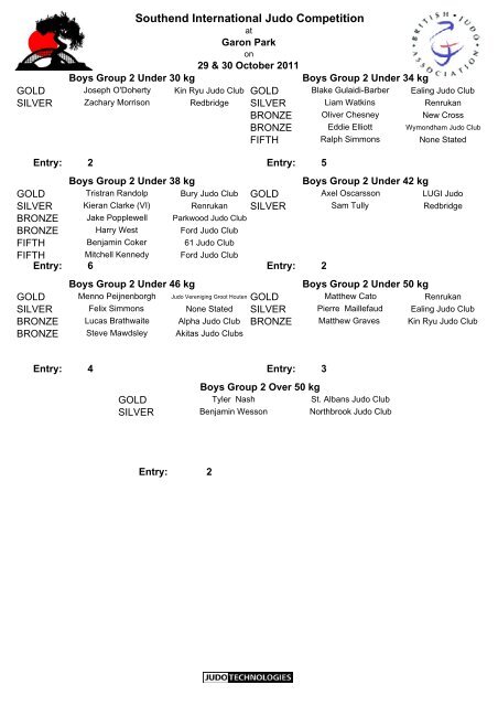 Results 2011 - British Judo Association