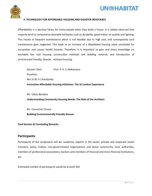 Conference Proceedings : âJANASEVANAâ National ... - UN HABITAT