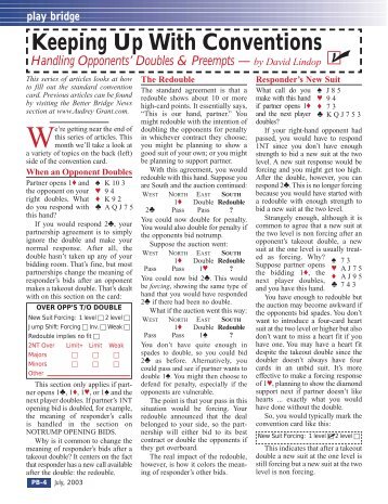 Handling Opponents' Doubles & Preempts - Better Bridge