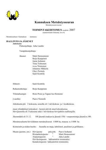 Toimintakertomus v.2007 - kannms.info