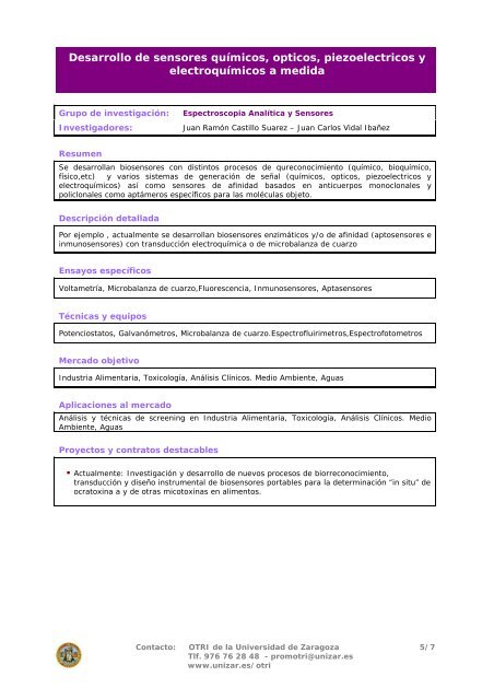 Analytical Spectroscopy and Sensors Group (GEAS) - IUCA