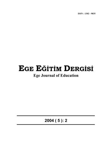 EGE EĞİTİM DERGİSİ - Eğitim Fakültesi - Ege Üniversitesi