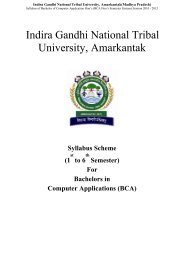 BCA Hons Semester System - Indira Gandhi National Tribal University