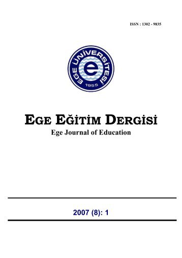 EGE EĞİTİM DERGİSİ - Eğitim Fakültesi - Ege Üniversitesi