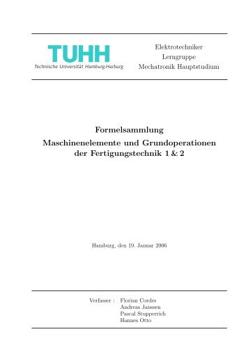 Formelsammlung Mechatronik - TUHH