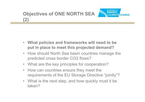 North Sea Basin Task Force and One North Sea initiatives - Zero