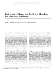 Performance History and Prediction Modeling for Minnesota ...