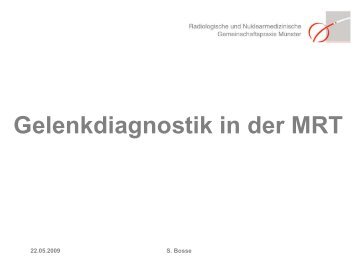 Gelenkdiagnostik in der MRT