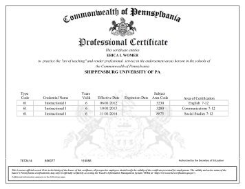 PA Certification