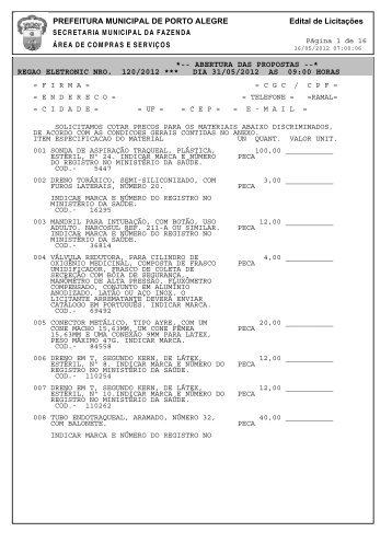 Edital de LicitaÃ§Ãµes PREFEITURA MUNICIPAL DE PORTO ALEGRE ...