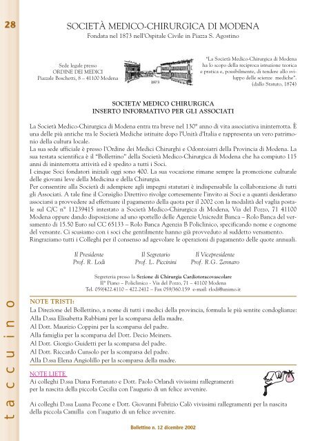 Dicembre 2002 (pdf - 1.2 MB) - Ordine Provinciale dei Medici ...