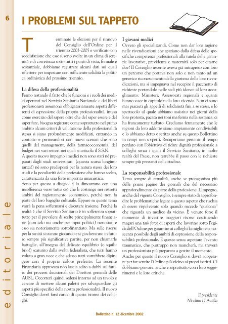Dicembre 2002 (pdf - 1.2 MB) - Ordine Provinciale dei Medici ...