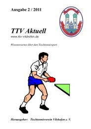 Ausgabe 2 / 2011 TTV Aktuell - Tischtennisverein Vilshofen eV