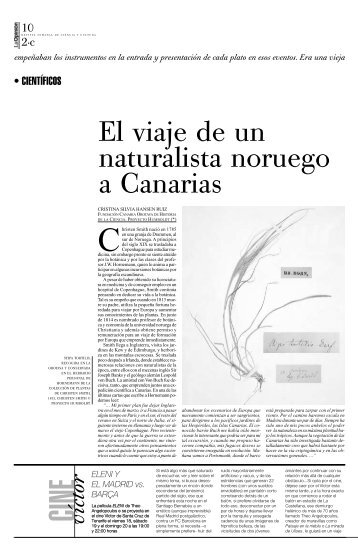 El viaje de un naturalista noruego a Canarias