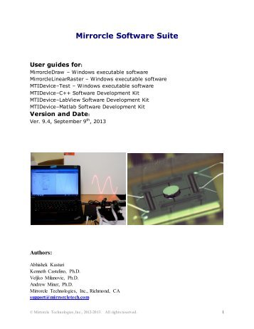 LaserDraw Manual and Users Guide - Mirrorcle Technologies, Inc.