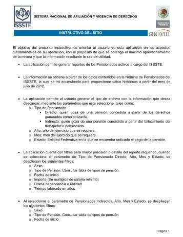 Instructivo del Sitio - Oficina Virtual - ISSSTE