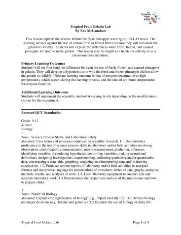 Tropical Fruit Gelatin Lab Page 1 of 8 Tropical Fruit Gelatin Lab By ...