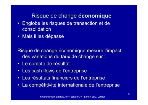 LA GESTION DU RISQUE DE CHANGE - CEREG