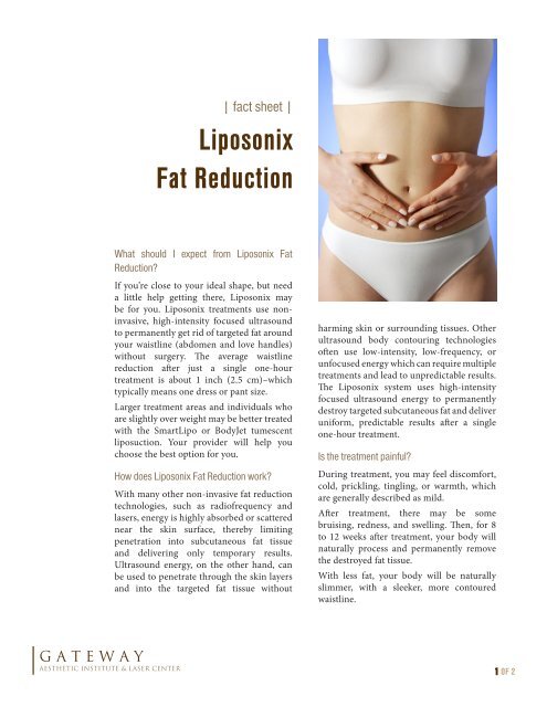 Liposonix Fat Reduction - Gateway Aesthetic Institute and Laser ...