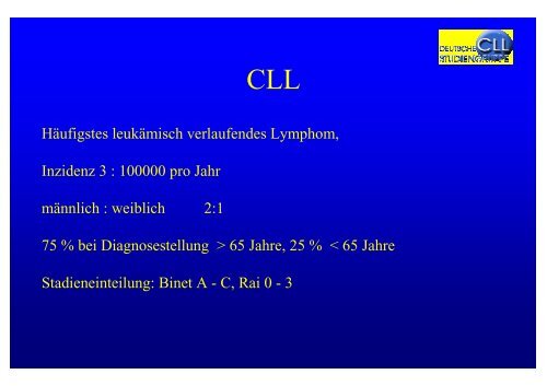 Chronisch lymphatische Leukämie - Tumorzentrum Erlangen ...