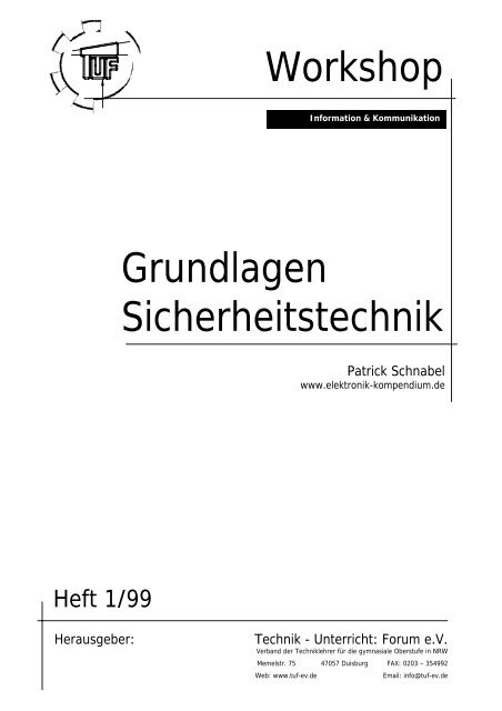 Workshop Grundlagen Sicherheitstechnik - Technik-Unterricht ...