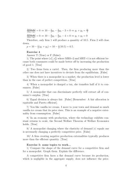 Exercise 1 A monopolist has an inverse demand curve given ... - IDEA