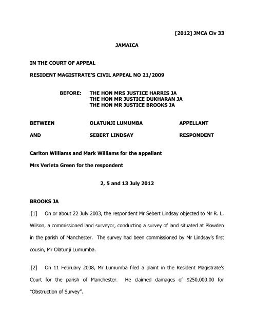 Lumumba (Olatunji) v Lindsay (Sebert).pdf - The Court of Appeal