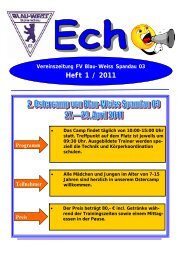 Heft 1 / 2011 - FV Blau-WeiÃ Spandau 1903 e.V.