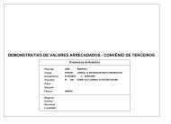 demonstrativo de valores arrecadados - convÃªnio de terceiros