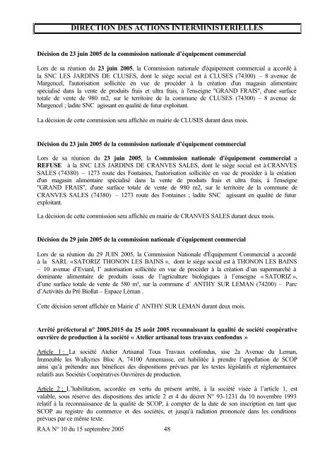 RAA N 10 du 09 05 - Les services de l'Ãtat en Haute-Savoie