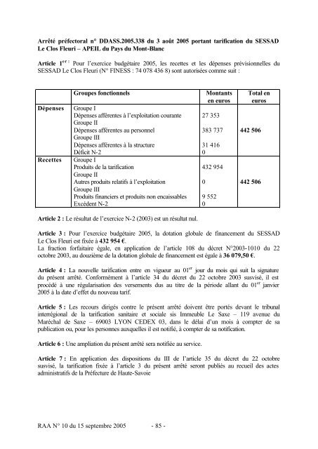 RAA N 10 du 09 05 - Les services de l'Ãtat en Haute-Savoie