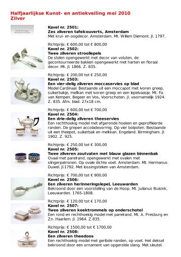 Download Zilver catalogus (PDF) - Venduehuis der Notarissen