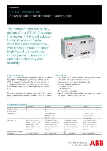 RTU540 product line flyer - Abb