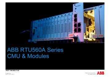 ABB RTU560A Series ABB RTU560A Series CMU & Modules